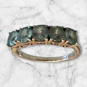 Vintage .925 Sterling Silver Light Blue Topaz Cocktail Ring Size 8.75